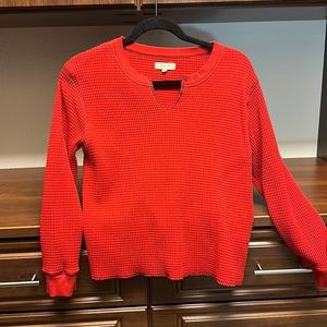 Madewell waffle split-neck long sleeve tee